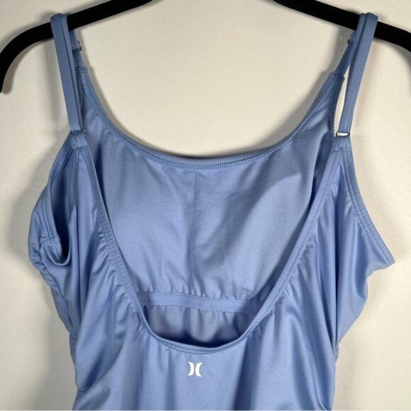 NWT Hurley Light Blue One Piece Swimsuit Front‎ Logo Ruched Sides HURN230 LARGE - Picture 9 of 14